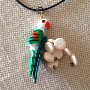 HAND CRAFTED Vintage Parrot Tropical Colorful Necklace New